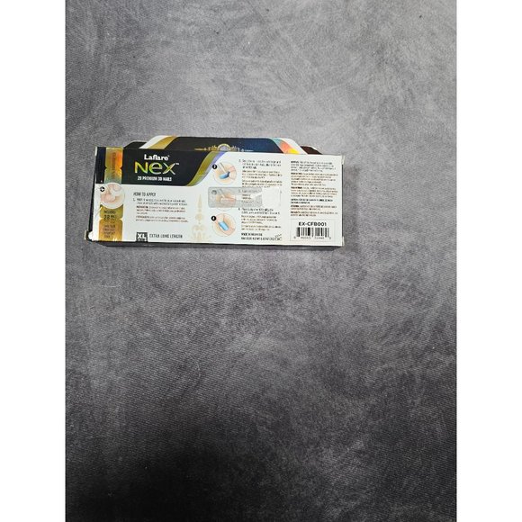 Laflare NEX 3D NAIL, XLONG Length Acrylic Fake Press On Nails Crystal Indigo - Picture 3 of 4